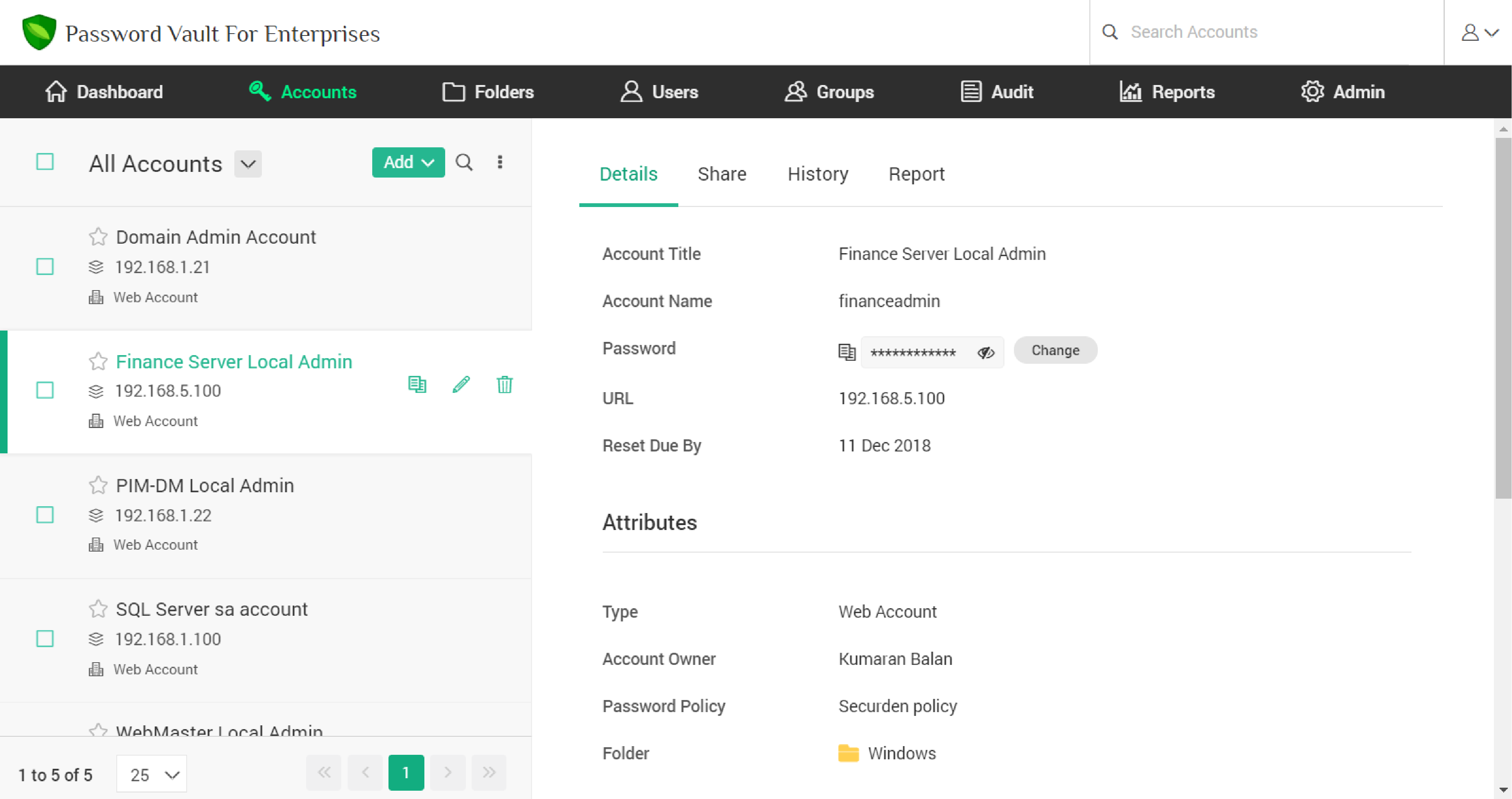 Securden Password Vault for Enterprises