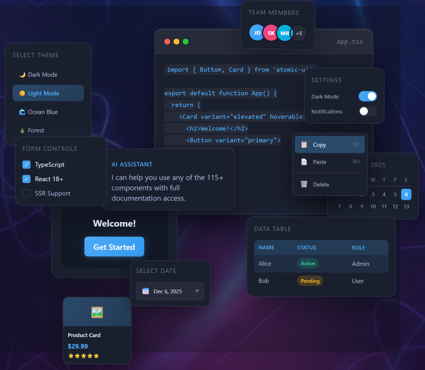 Atomic UI Components - Screenshot 3 showing product features and functionality