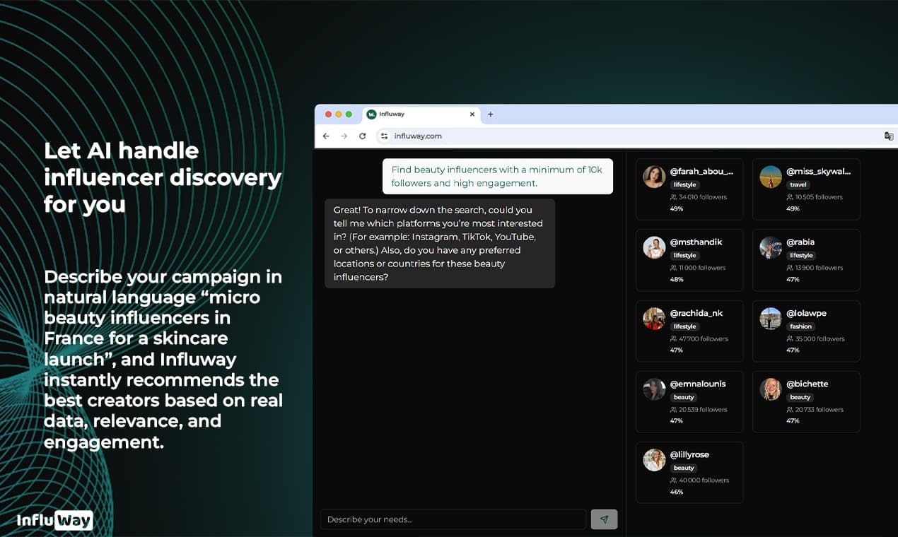 Influway - Screenshot 2 showing product features and functionality