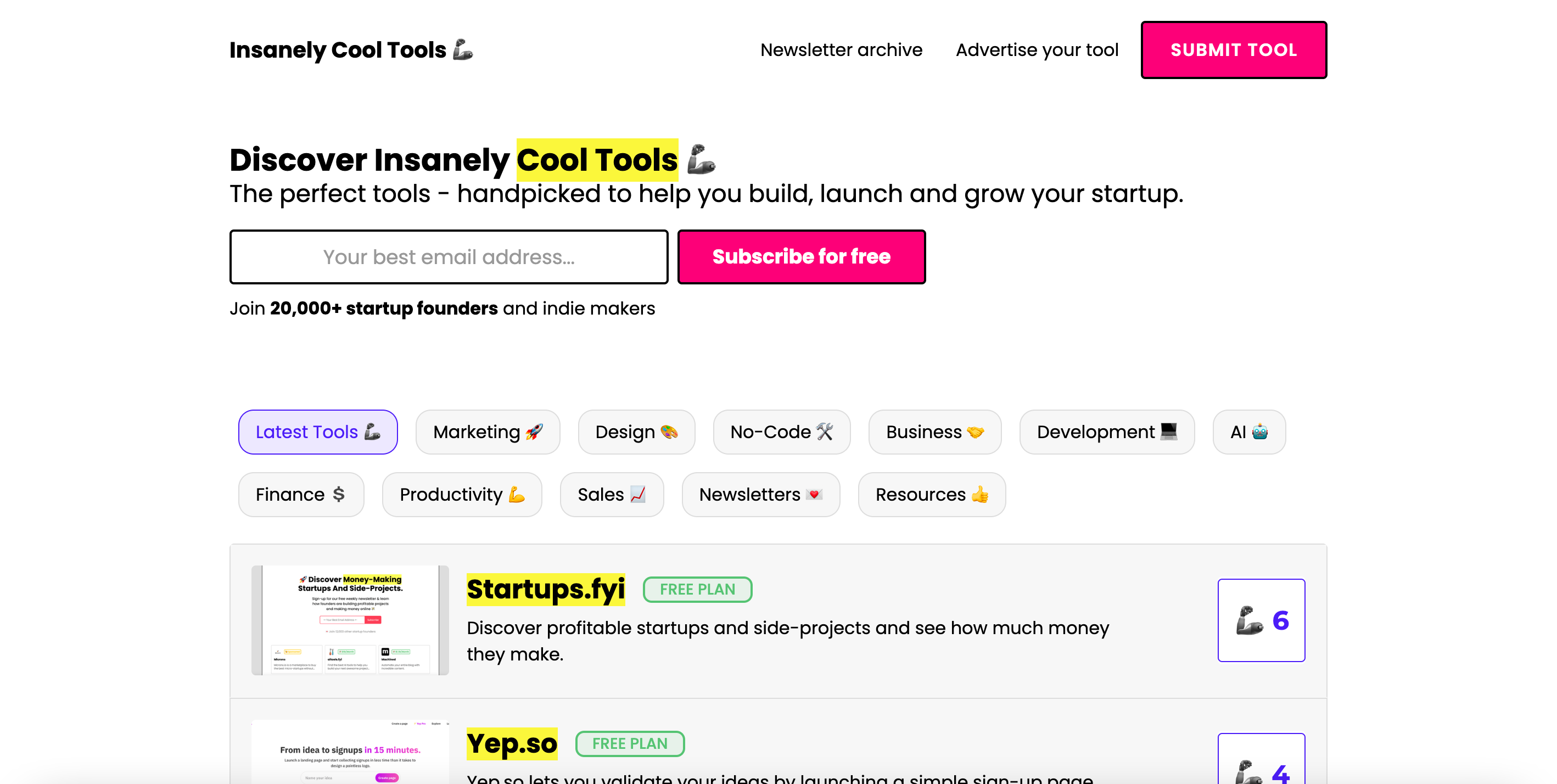 startuptile Insanely Cool Tools-Discover insanely cool tools for startups founders