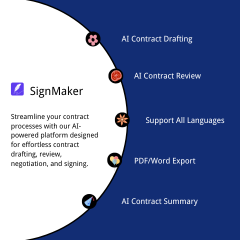 Media Penjana Kontrak AI - Kontrak AI merangka, mengkaji, rundingan dan ESIGN. 1