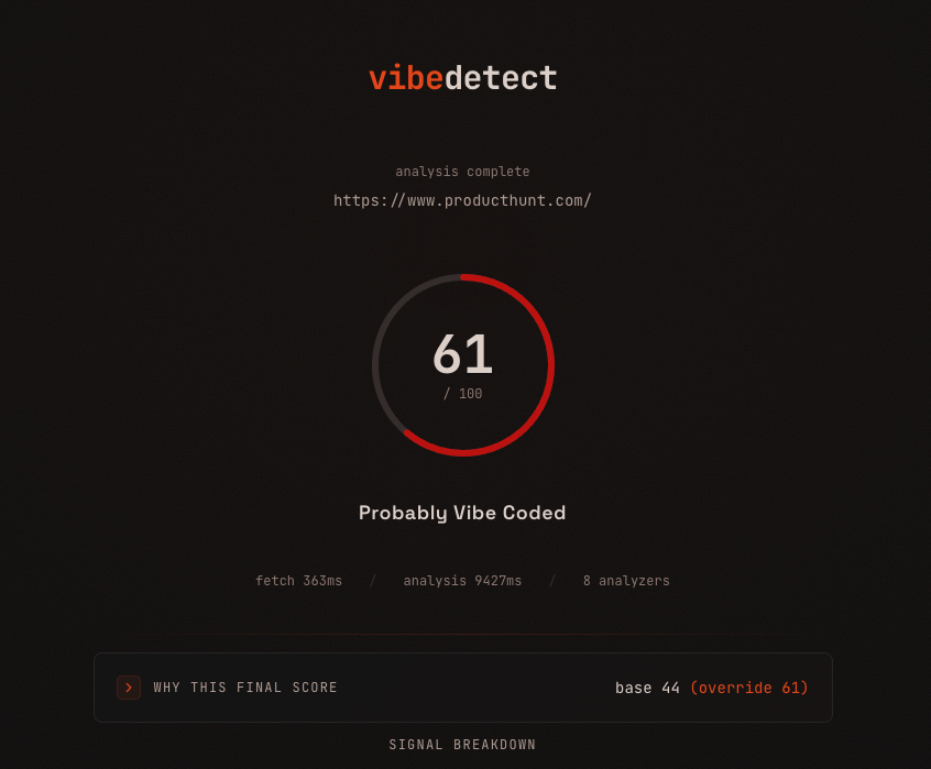 VibeDetect - Screenshot 2 showing product features and functionality