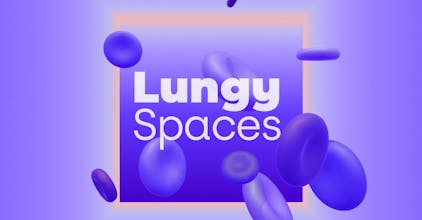 얼굴에 헤드폰을 착용한 사람의 근접 이미지로, 소리로 이끌어지는 명상을 위해 Lungy: Spaces 앱을 사용하고 있습니다.
