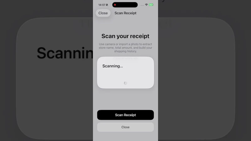 Receipt Scanner: Scan Prices screenshot 1 (video preview)