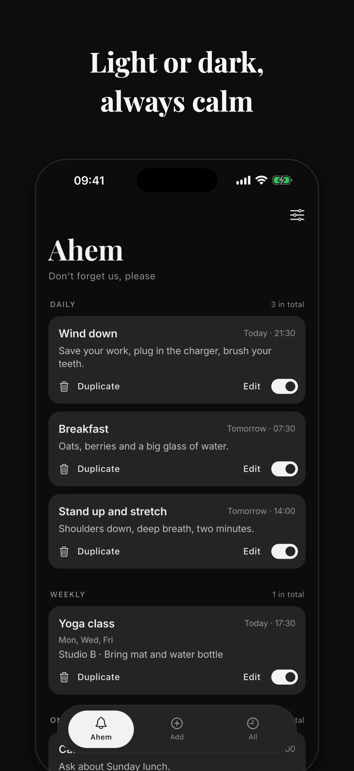 Ahem: Customise reminders gallery image
