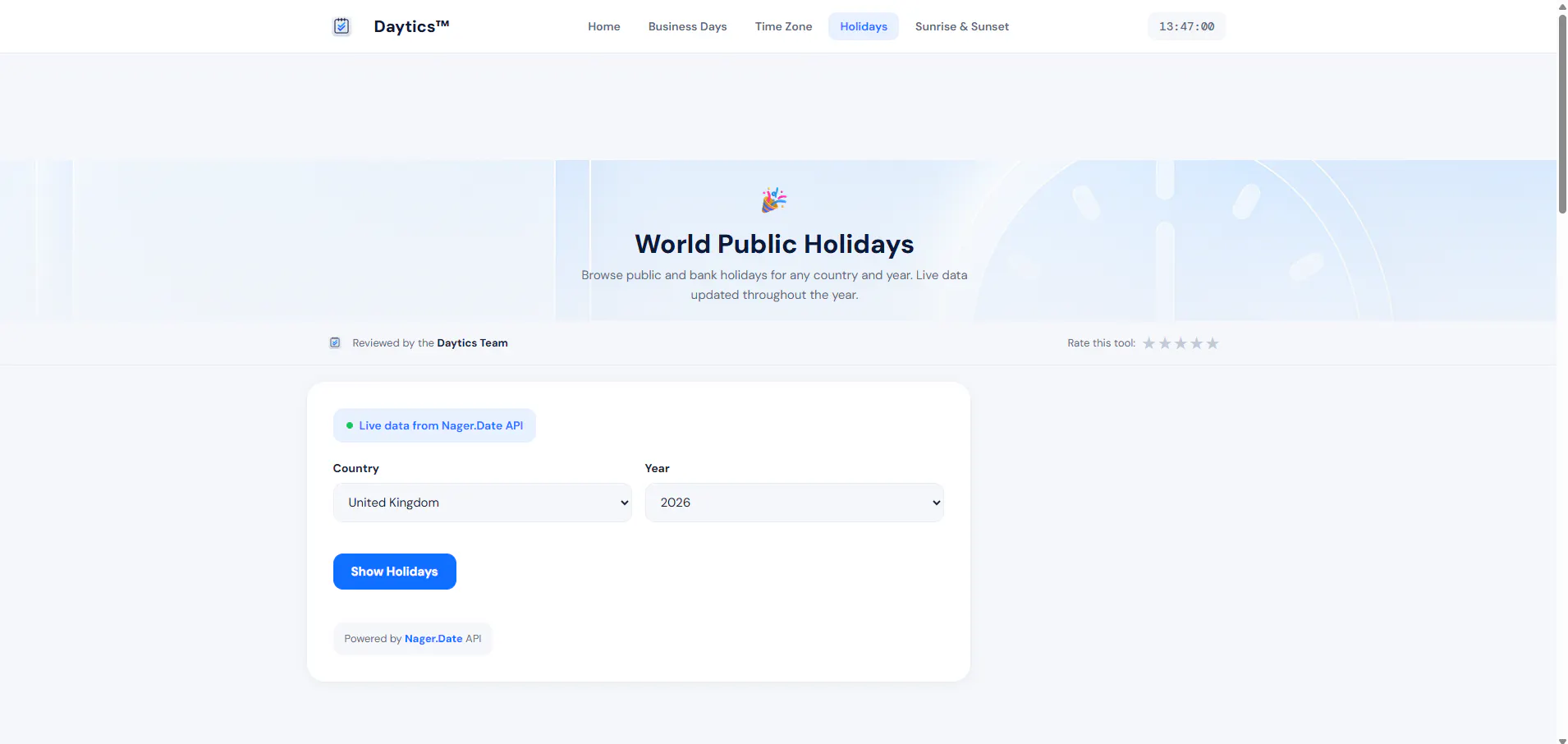 Daytics — Time & Date Tools gallery image