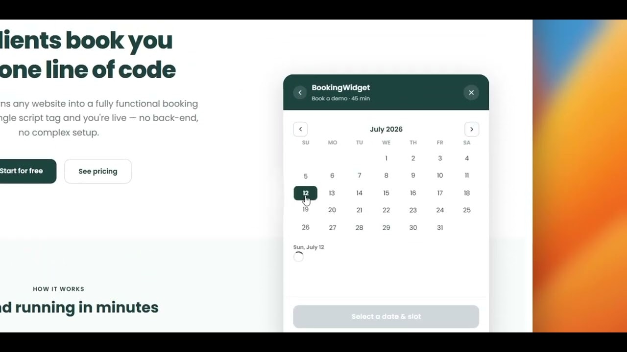 BookingWidget gallery image