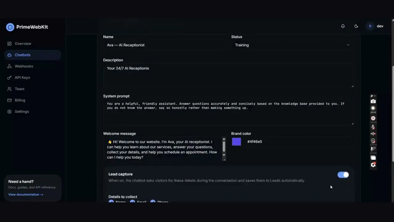 Prime Webkit AI Chatbot gallery image
