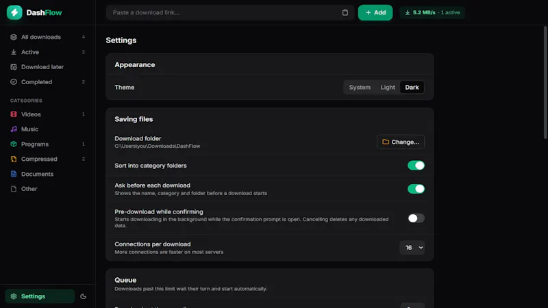 Modern and simpler IDM alternaitve screenshot 3