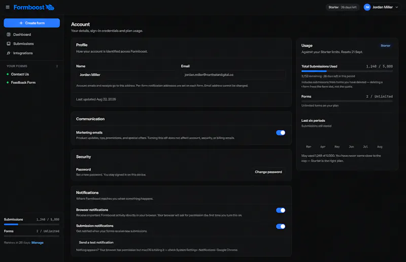 Formboost screenshot 2