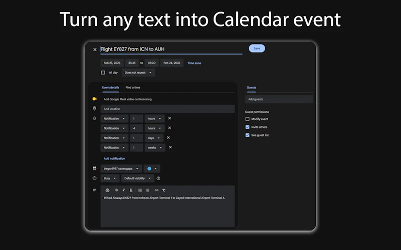 Text2Calendar screenshot 3
