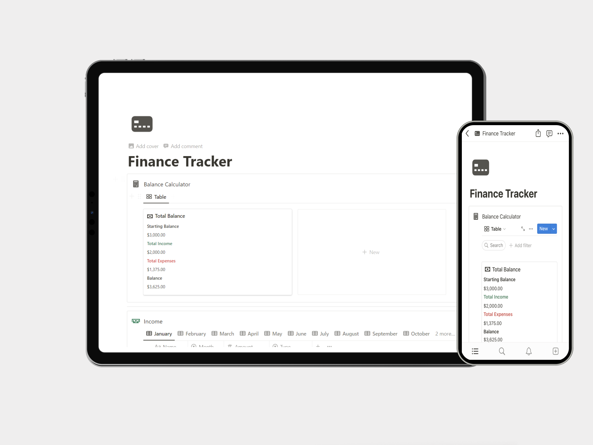 Notion Finance Tracker gallery image