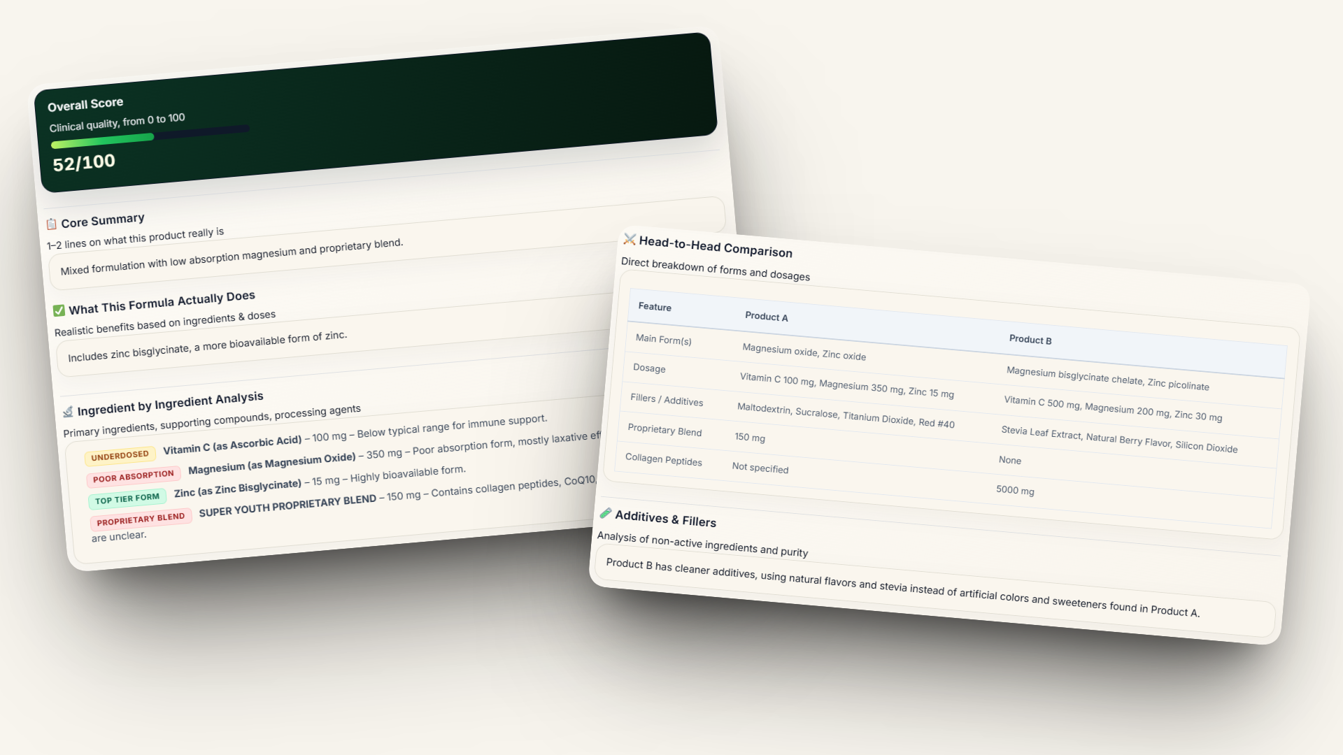 NutriDetector - Screenshot 2 showing product features and functionality