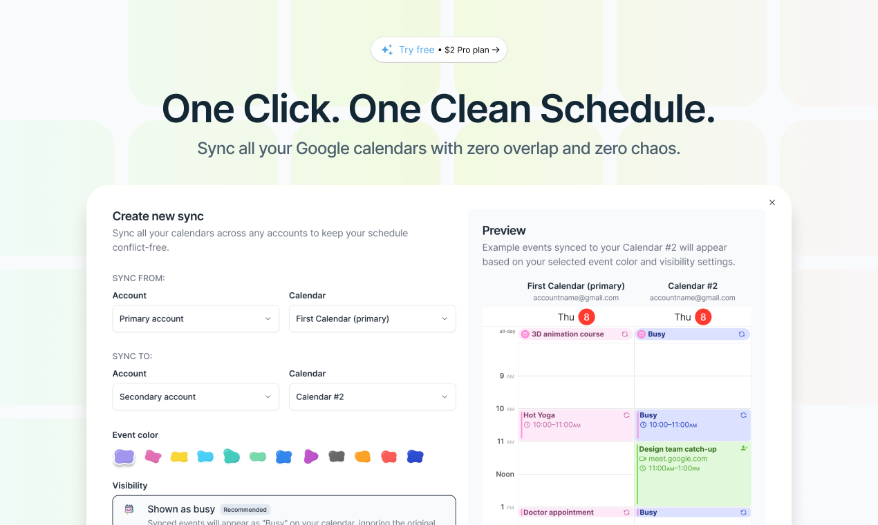 GCalSync - Sync your Google Calendars