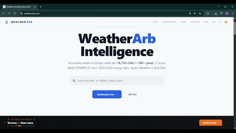 WeatherArb screenshot 1 (video preview)
