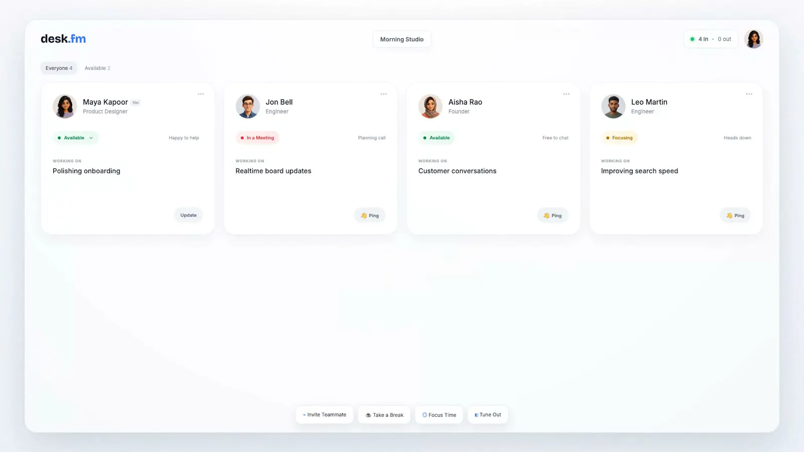 desk.fm screenshot 2