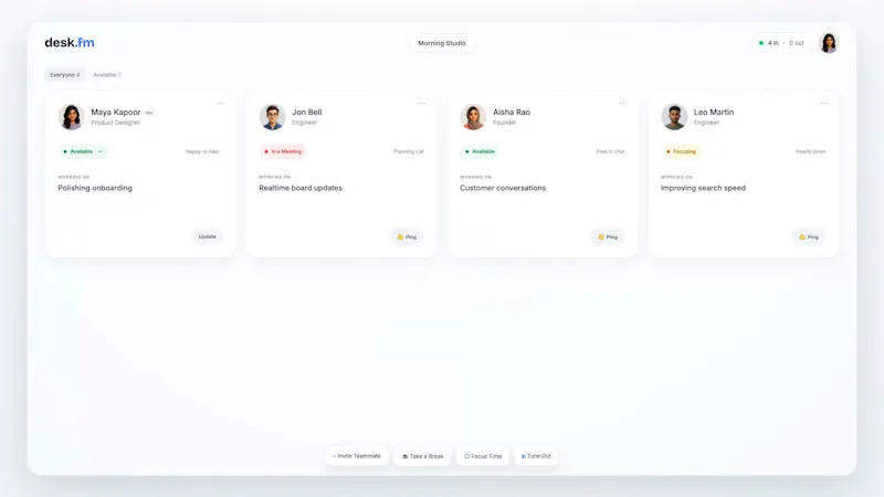 desk.fm screenshot 2