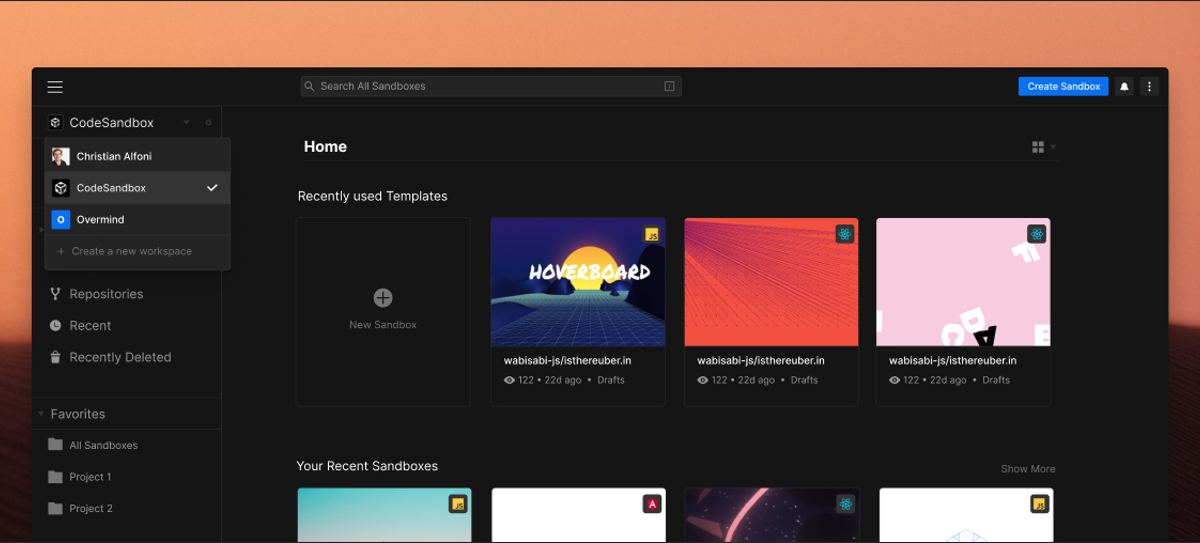 Codesandbox For Teams Use Codesandbox With Your Team For Rapid Web App Development Product Hunt