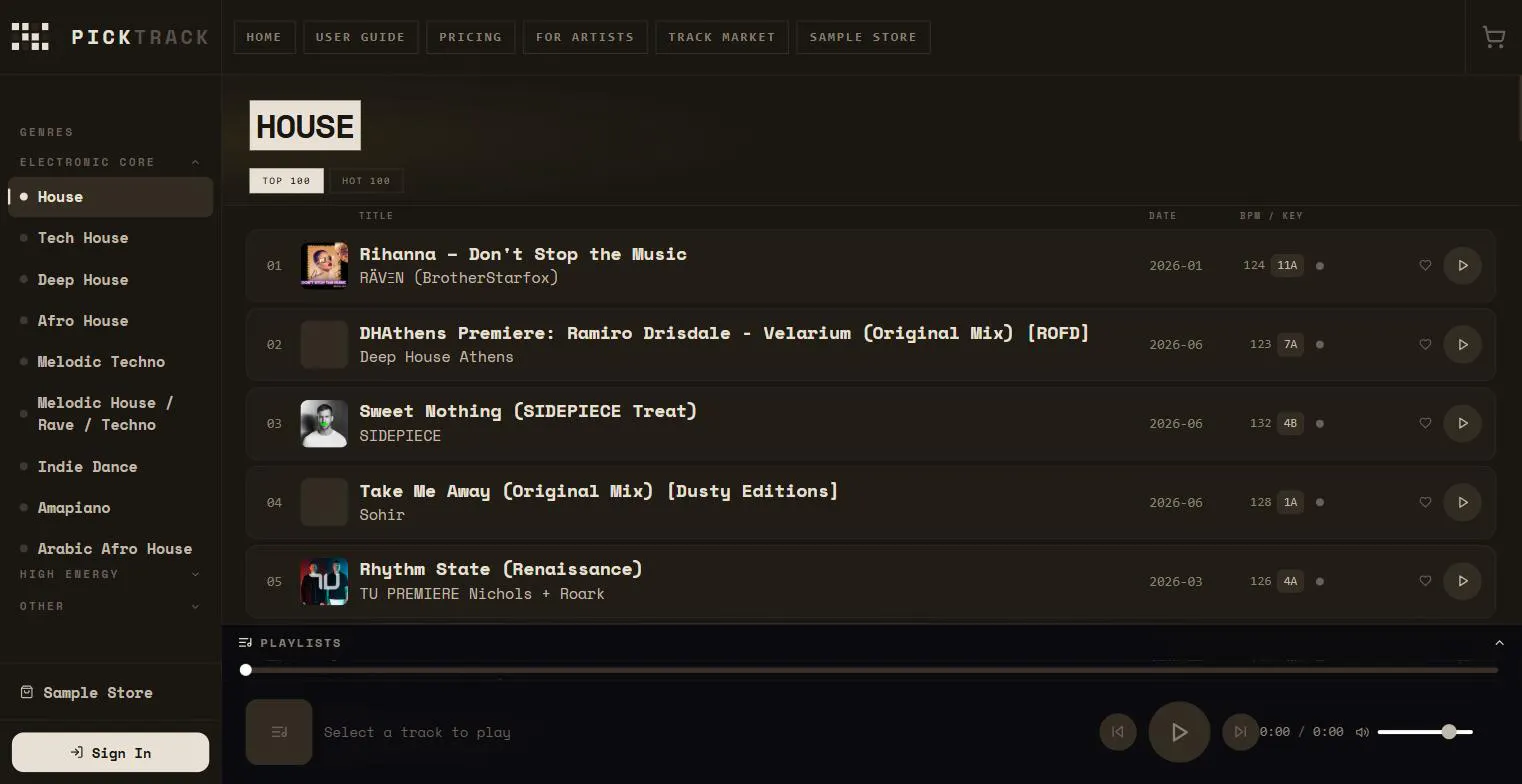 PickTrack — Music Discovery for DJs gallery image