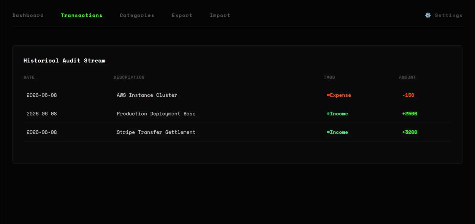 XYZ Ledger screenshot 2
