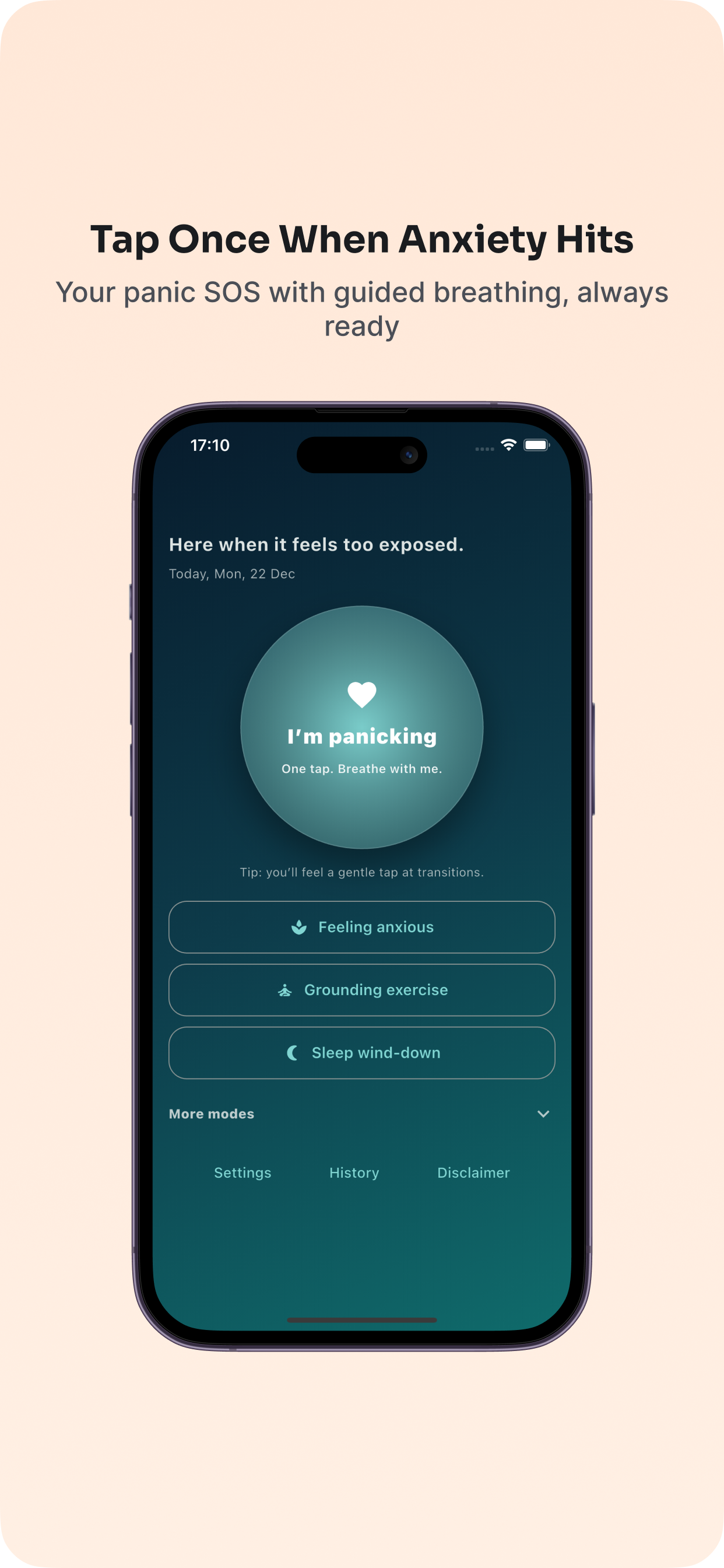 Calm: Anxiety & Breathing SOS - Main product screenshot demonstrating key features and user interface
