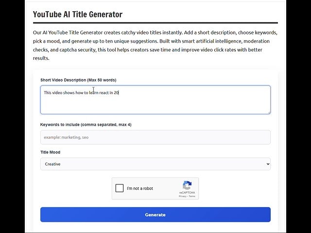 YouTube AI Title Generator gallery image