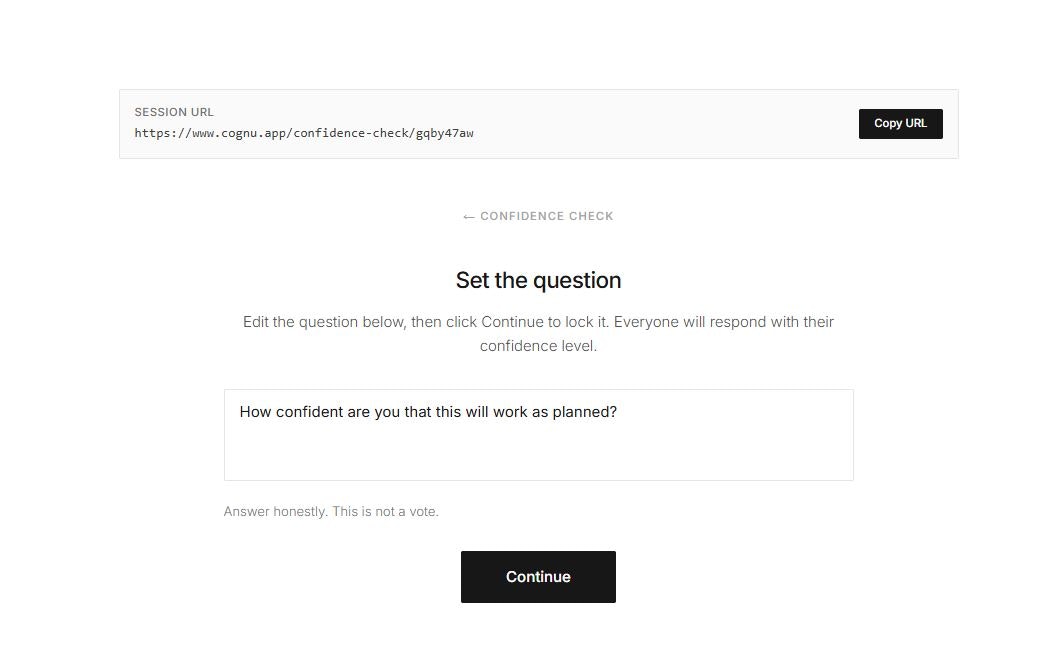 Confidence Check - Main product screenshot demonstrating key features and user interface