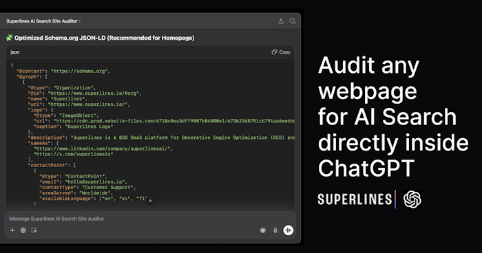Superlines AI Search Auditor for ChatGPT产品图