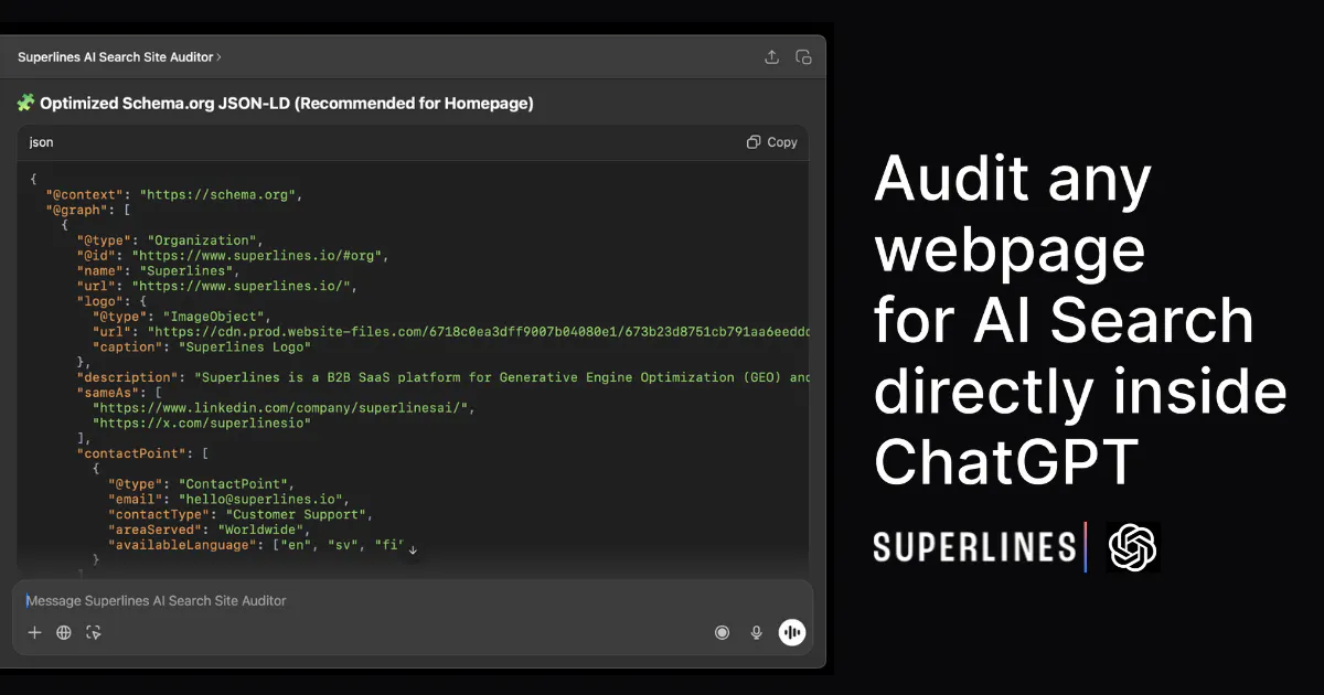 Superlines AI Search Auditor for ChatGPT
