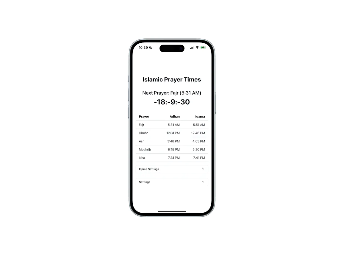 Islamic Prayer Times