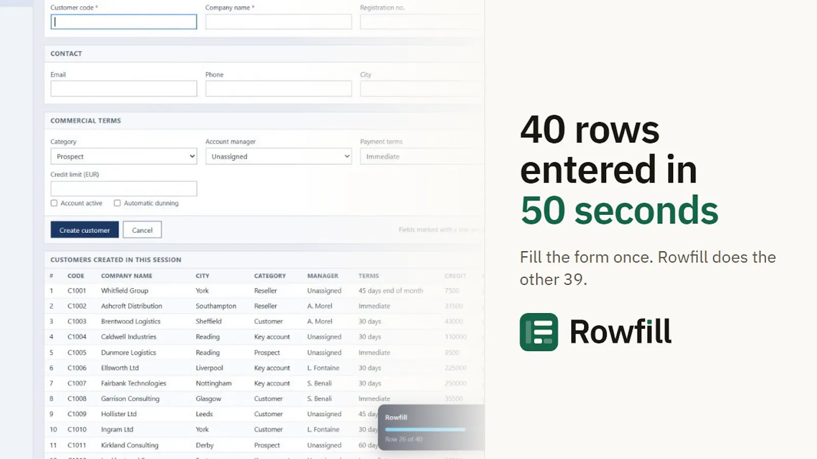 Rowfill screenshot 9