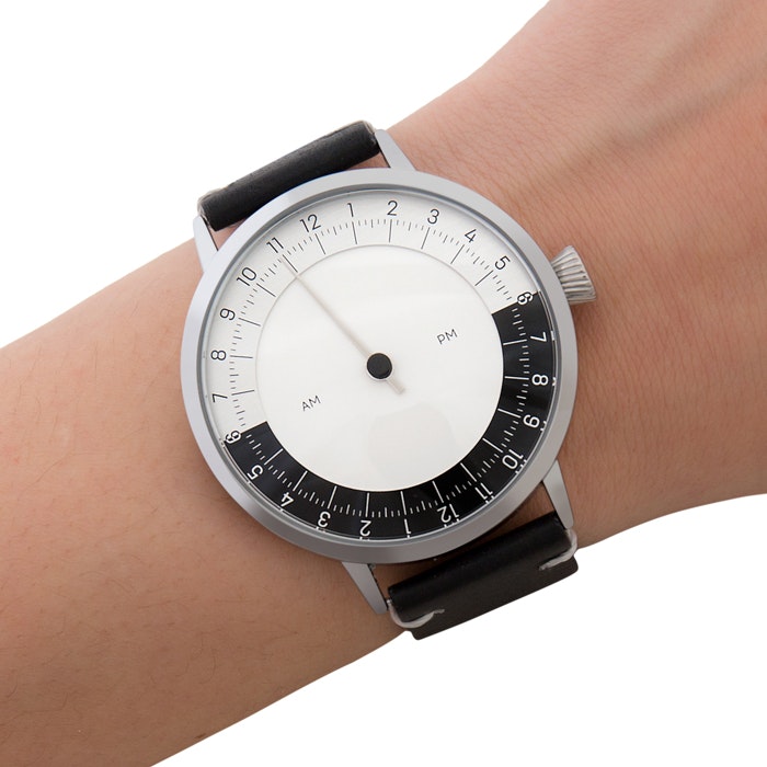 Single hand 24-hour AM/PM (double twelve) wrist watch - Noonday AA17B by Svalbard gallery image