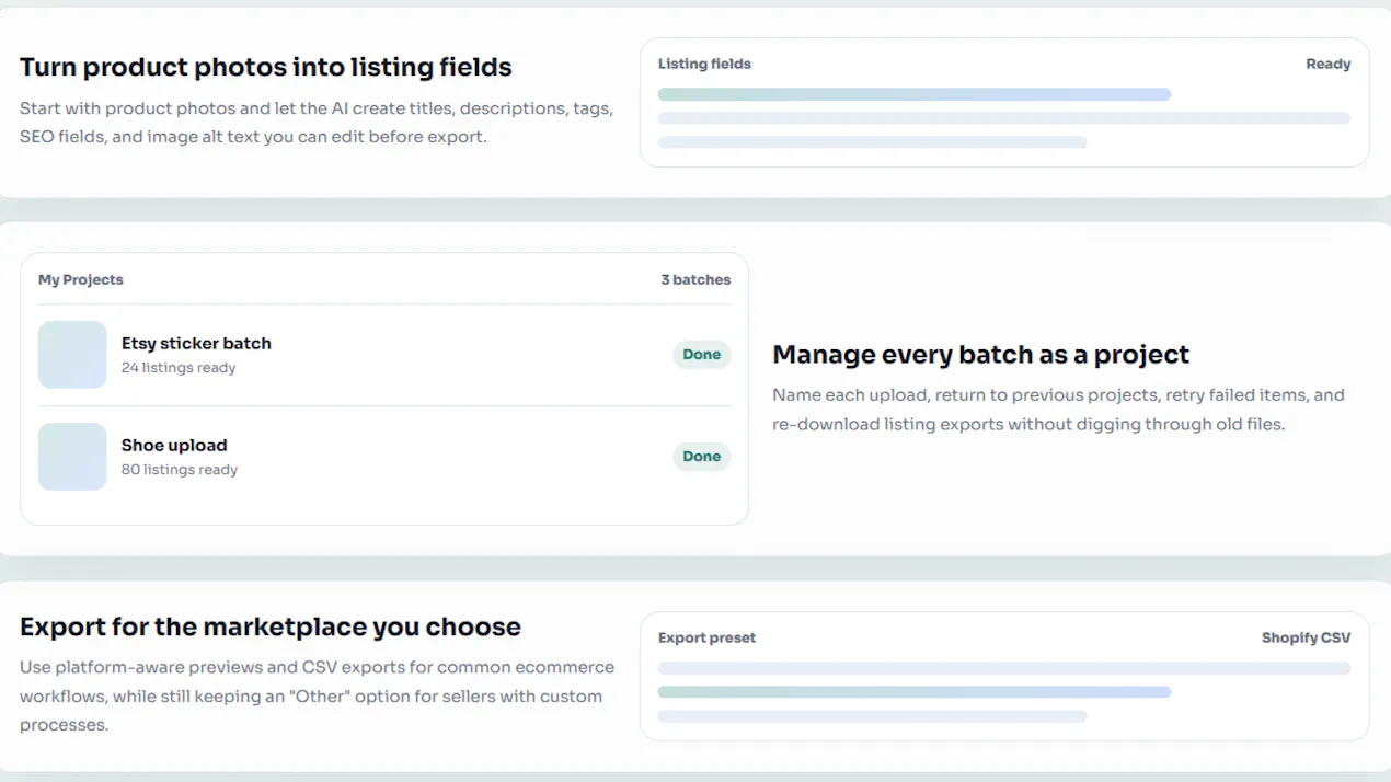 AI Bulk Listing Generator product