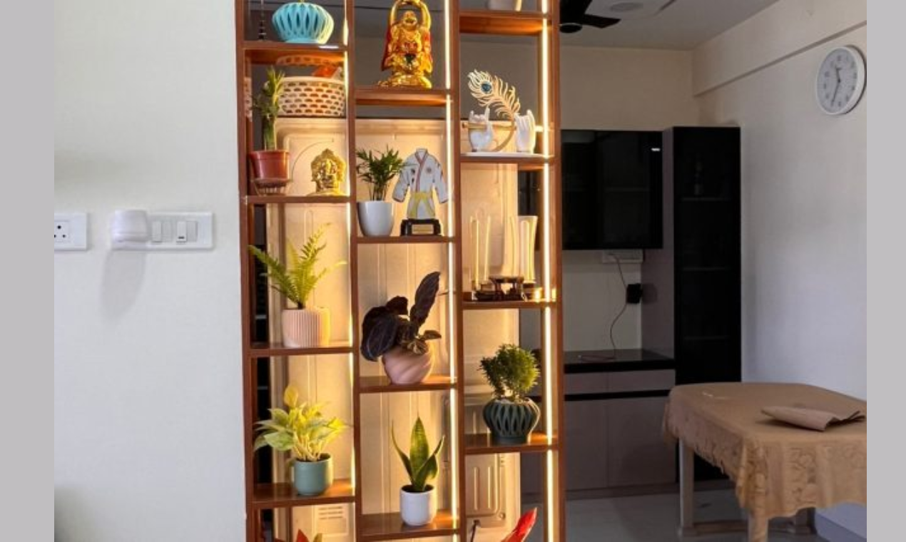 TV Unit, Storage & Mandir gallery image