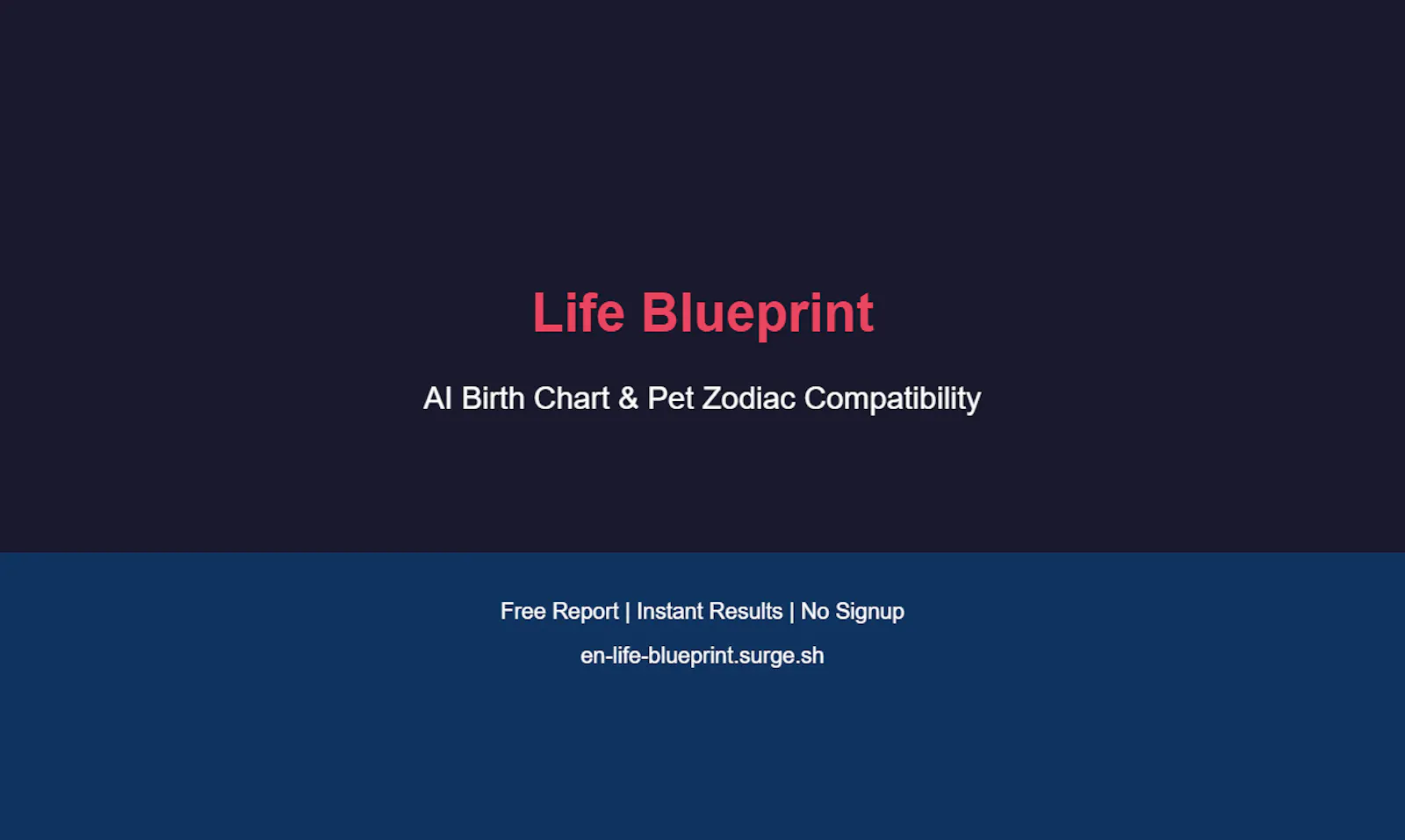 Life Blueprint — Free Birth Chart Report screenshot 1