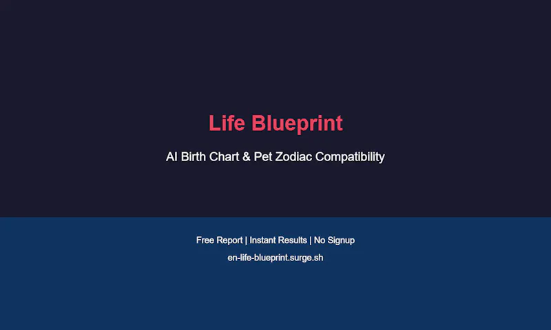 Life Blueprint — Free Birth Chart Report screenshot 1