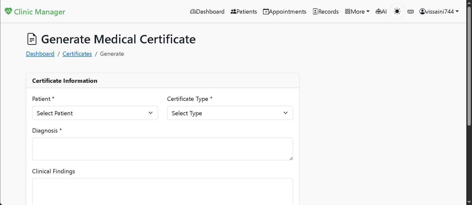 Clinic Management Website - Screenshot 4 showing product features and functionality