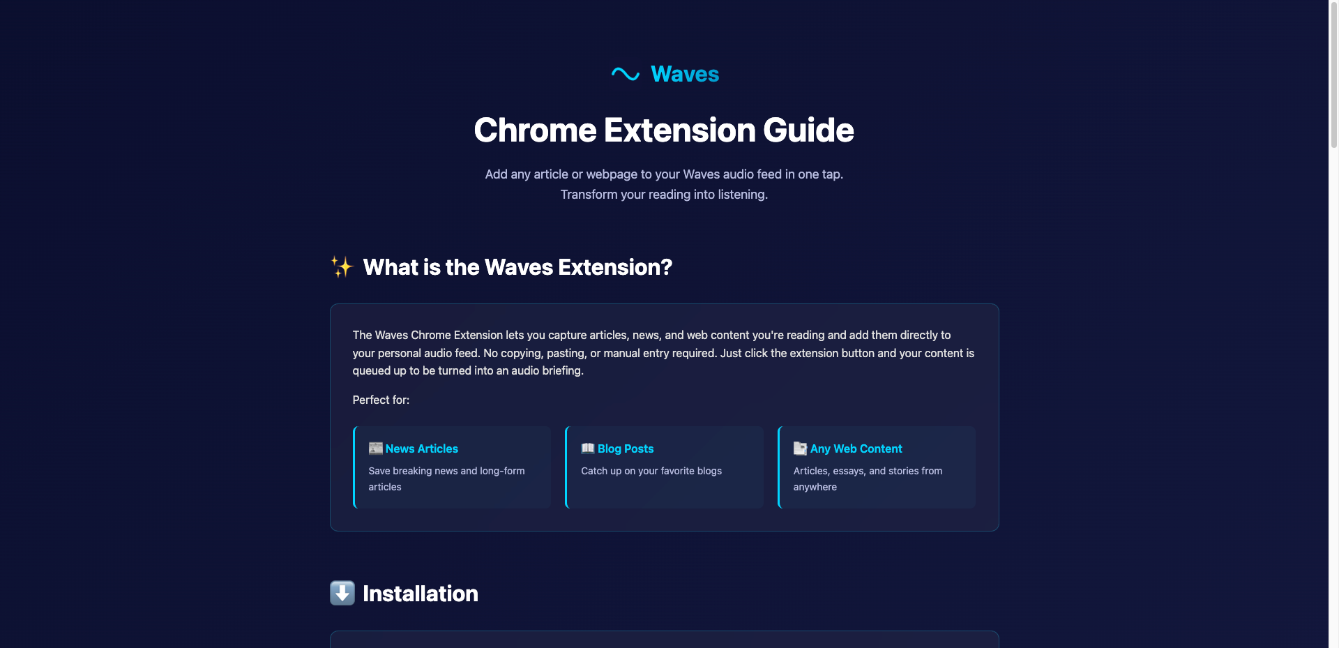 Waves - Chrome extension gallery image