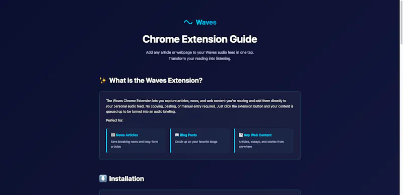 Waves - Chrome extension screenshot 3