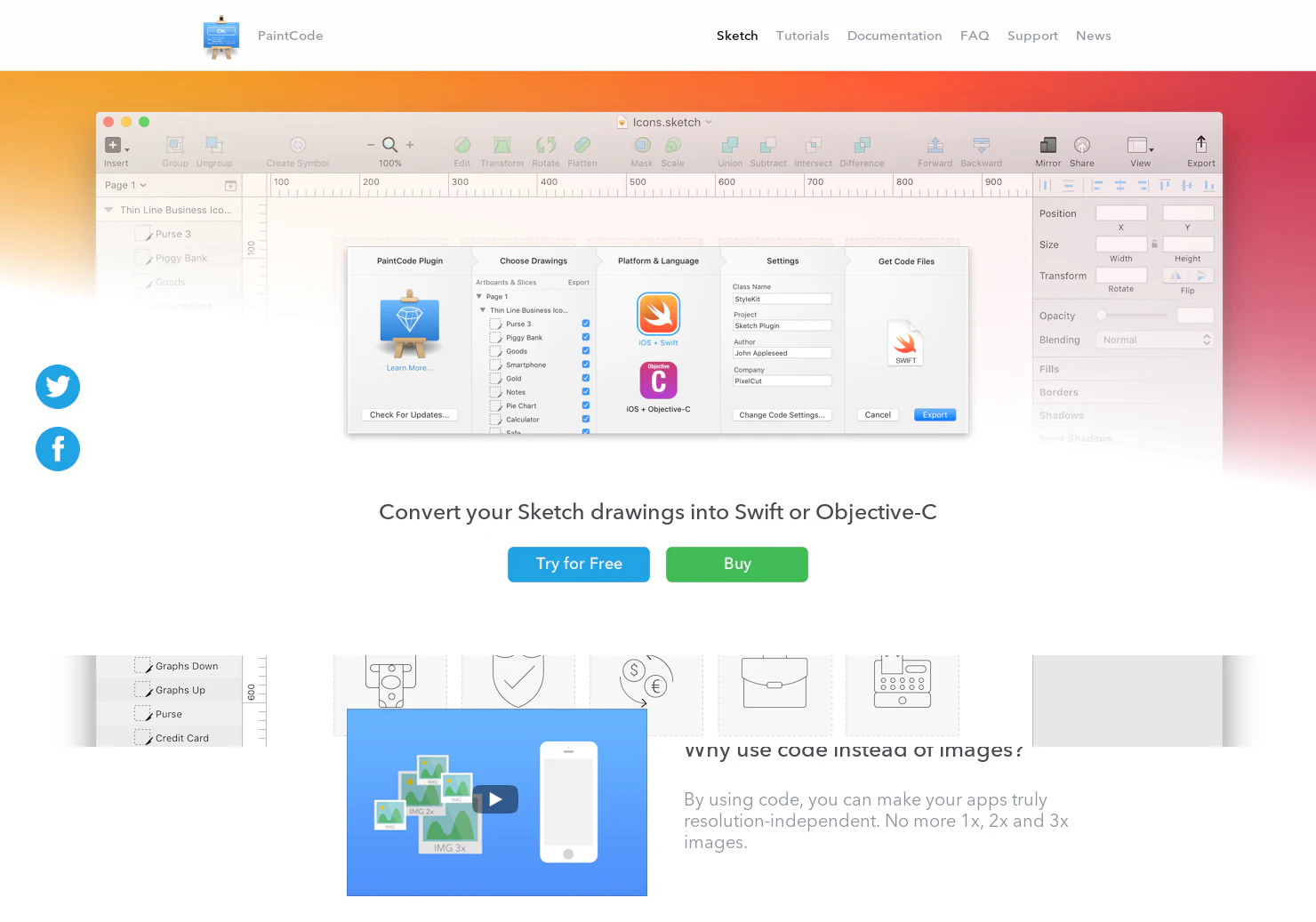 PaintCode Code Generator Plugin for Sketch