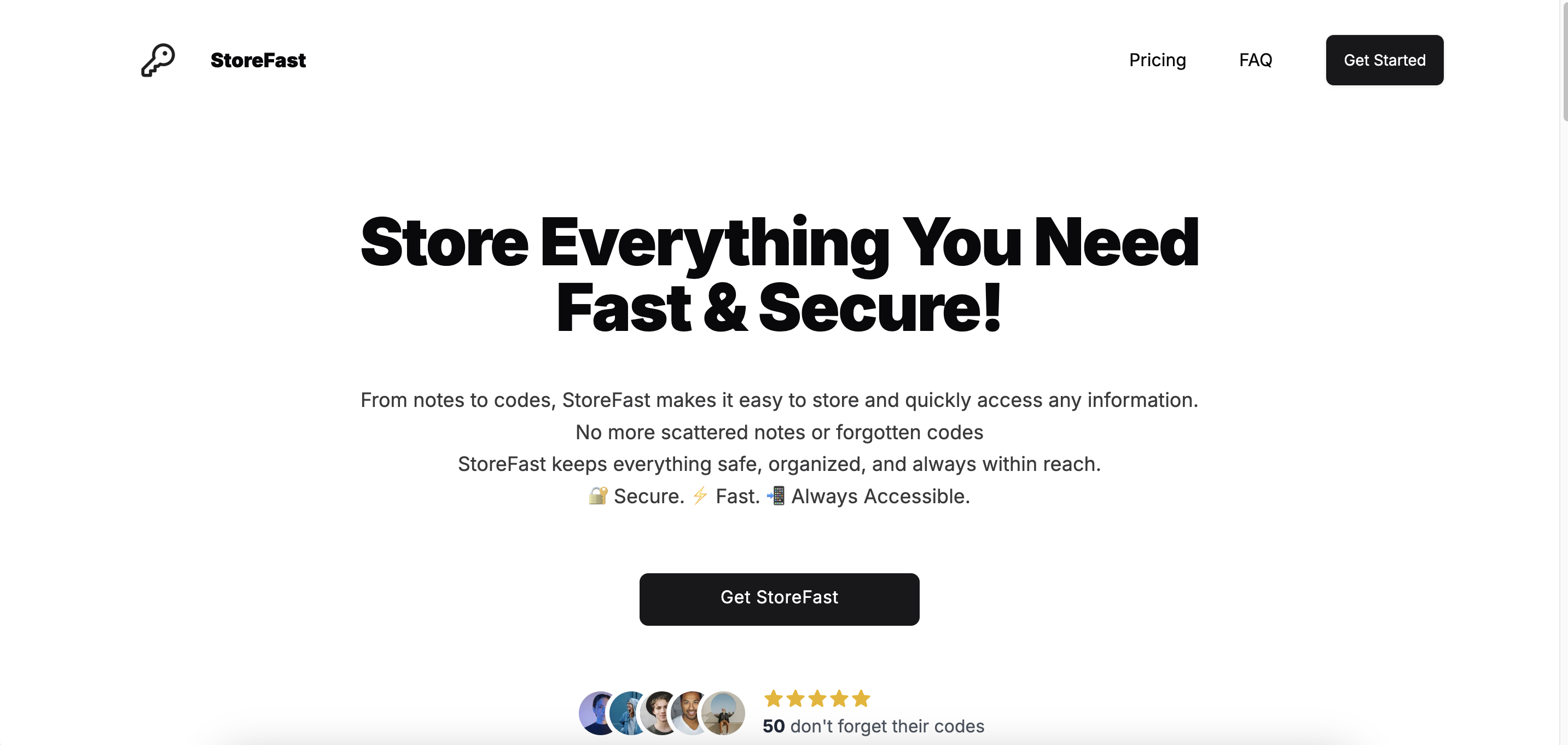 وسائط storefast - تخزين آمن وسريع وبسيط للملاحظات والرموز الخاصة بك! 1