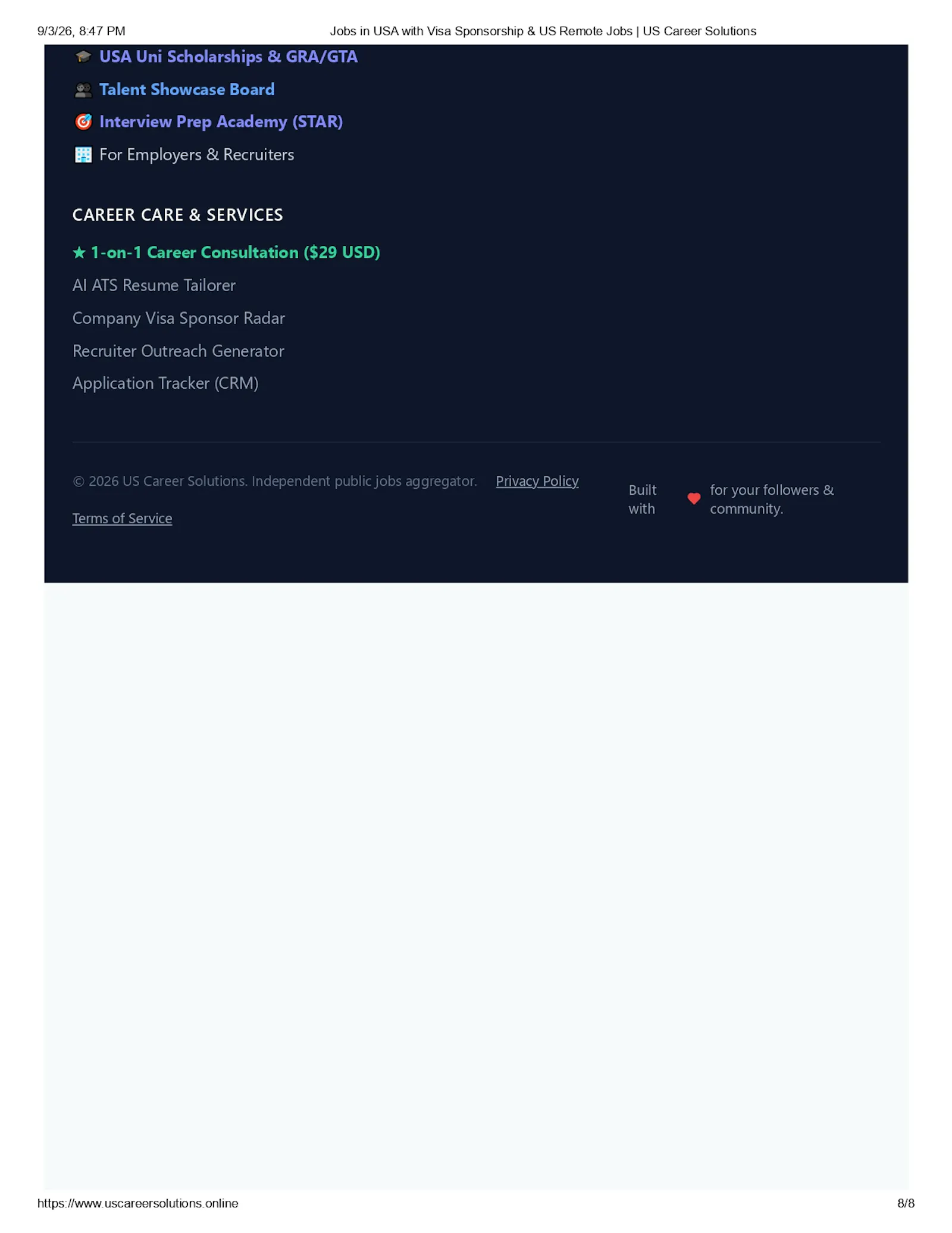 AI ATS Scanner & Visa Job Radar screenshot 1
