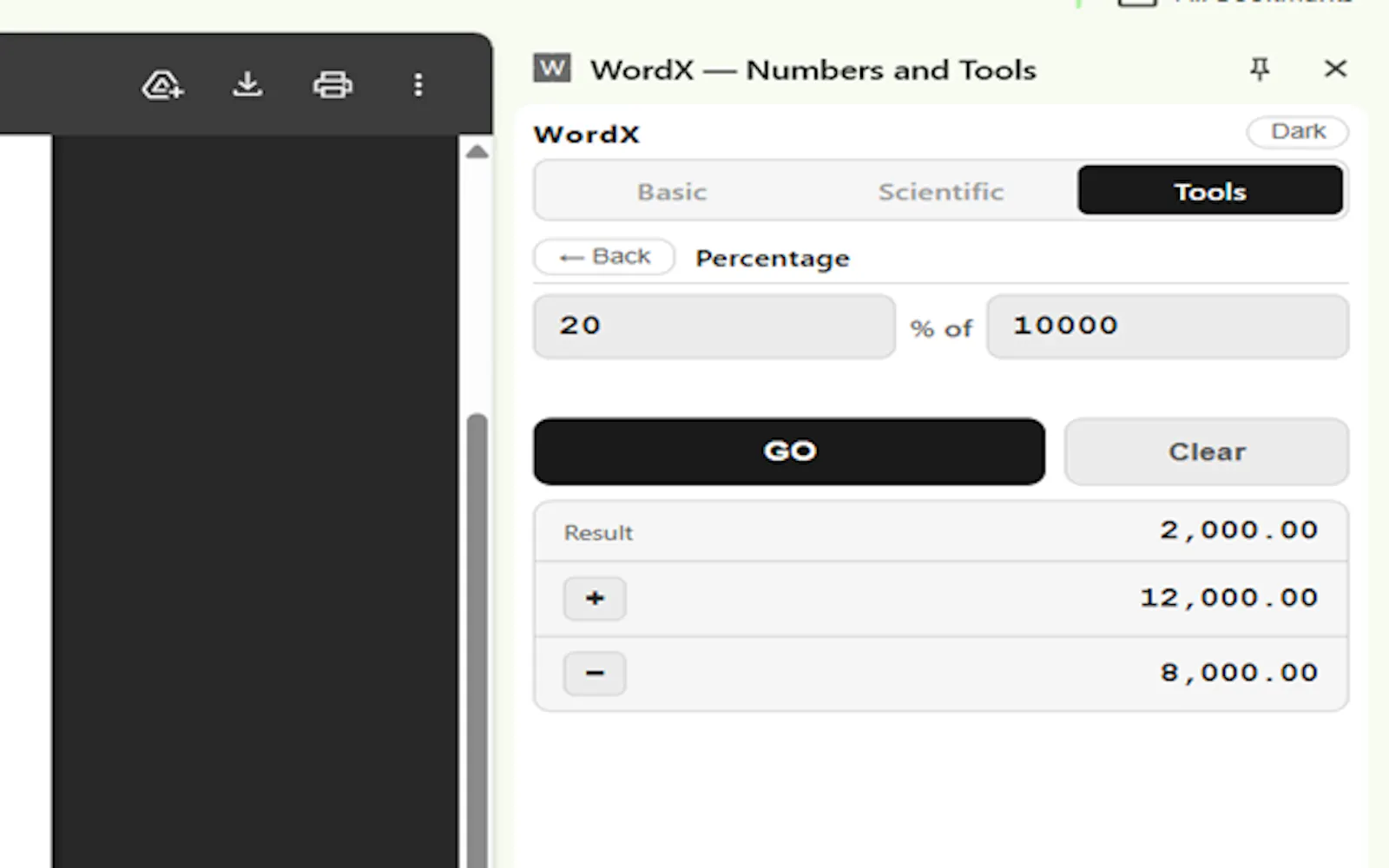 WordX - Numbers and Tools screenshot 2