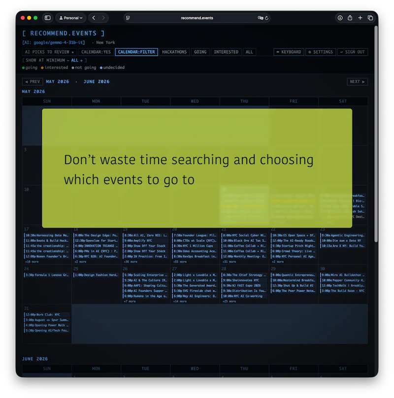 recommend.events screenshot 2