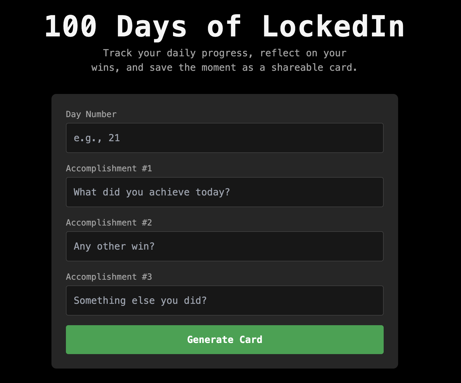 100daysoflockedin - เว็บไซต์ที่ไม่มีความขุ่นน้อยที่สุดเพื่อติดตามความสอดคล้องของคุณ media 2