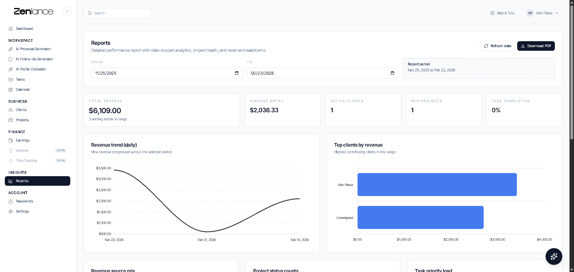 Zenlance - AI CRM For Freelancers gallery image