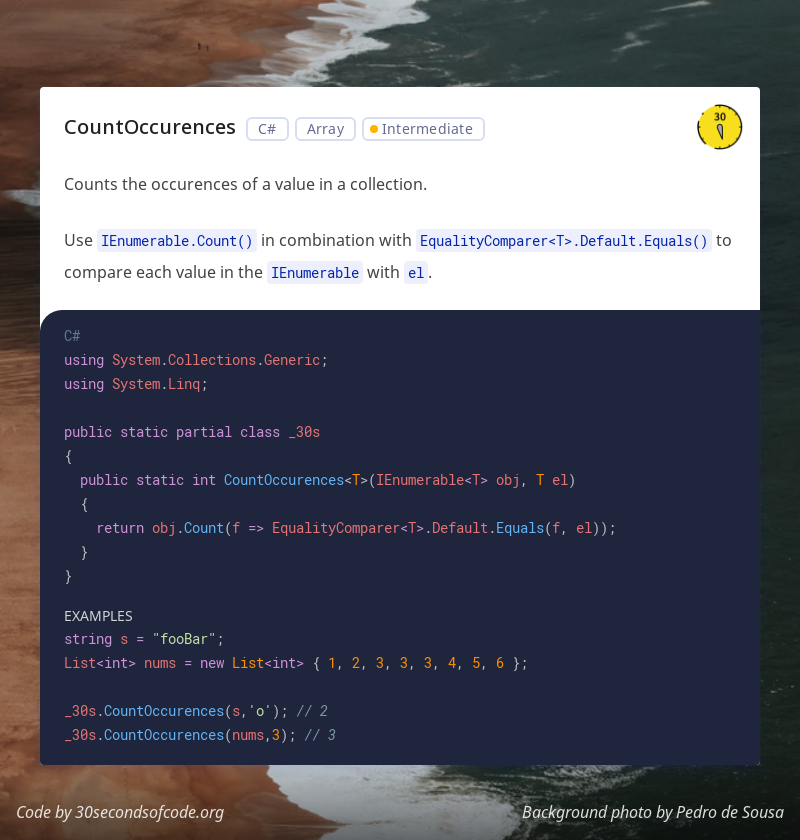 30 seconds of C# gallery image
