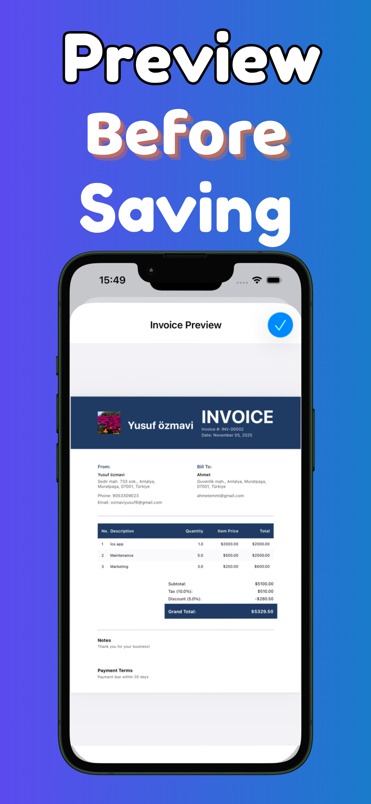 Invoice Generator - Receily - Screenshot 3 preview