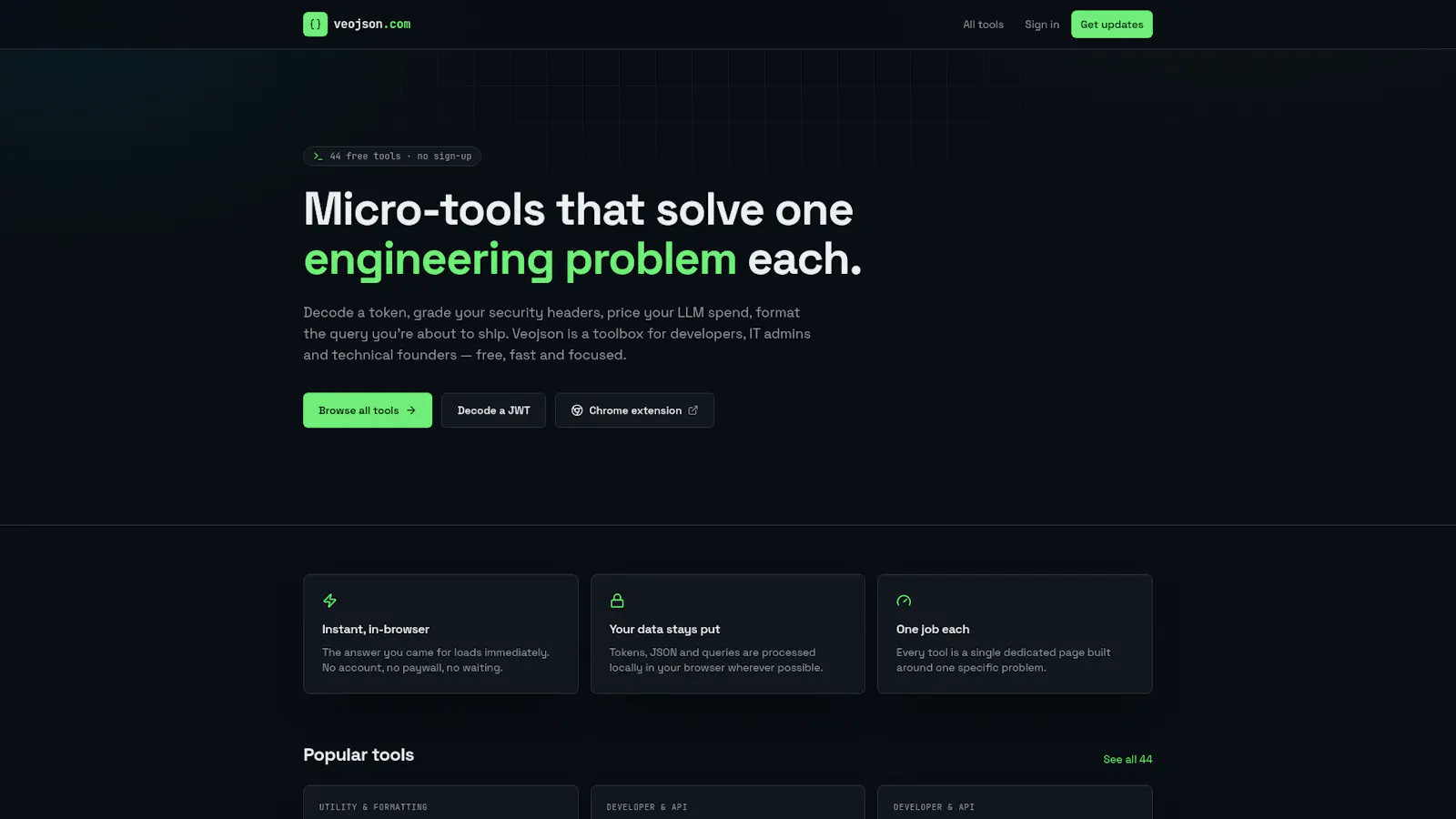 VeoJSON – 44+  Developer Micro-Tools screenshot 1