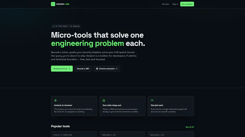 VeoJSON – 44+  Developer Micro-Tools screenshot 1